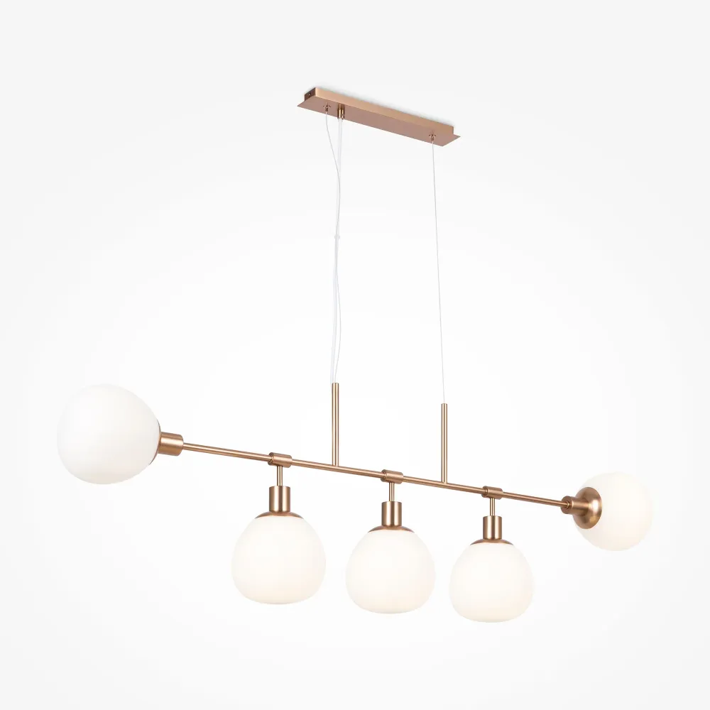 Maytoni Erich 5L lineare Pendelleuchte, Gold, E14, Höhe 37,3 cm