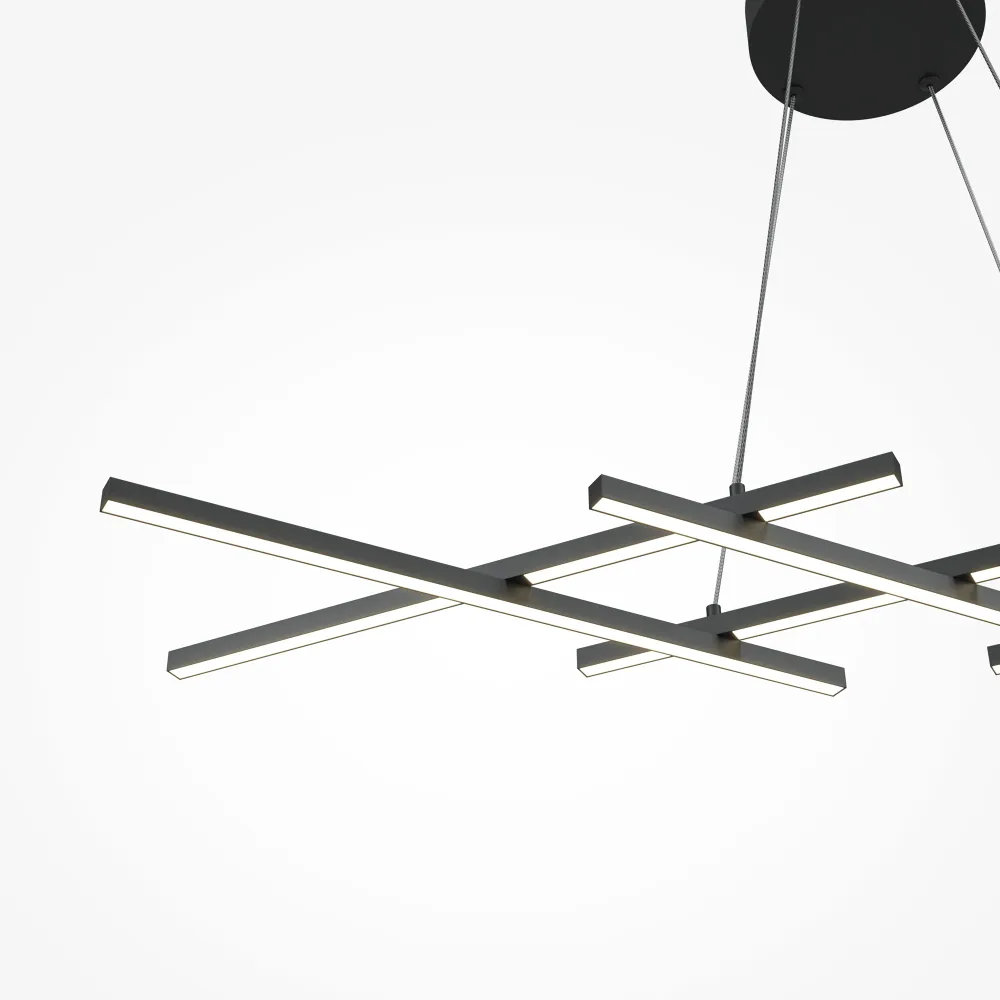 Maytoni Halo 1L lineare Pendelleuchte, LED, Höhe 307 cm Black