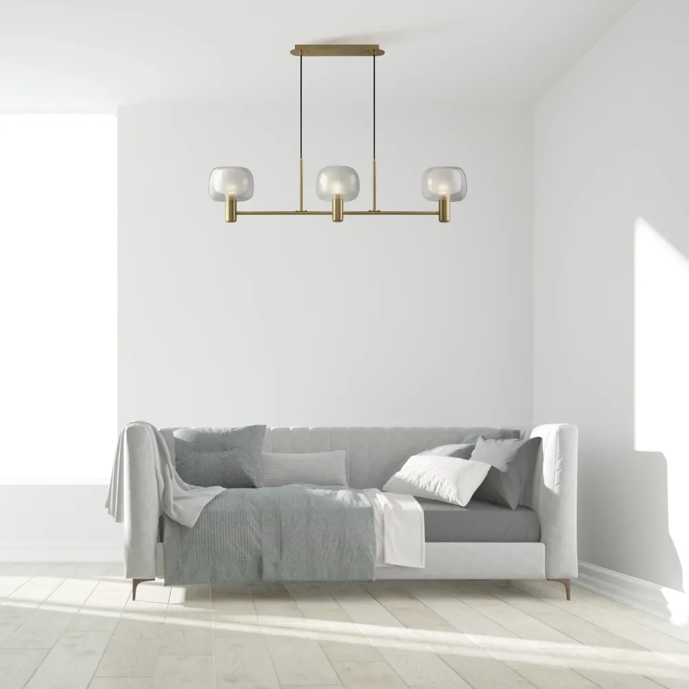 Maytoni Vision 3L lineare Pendelleuchte, gold E14 H 154cm