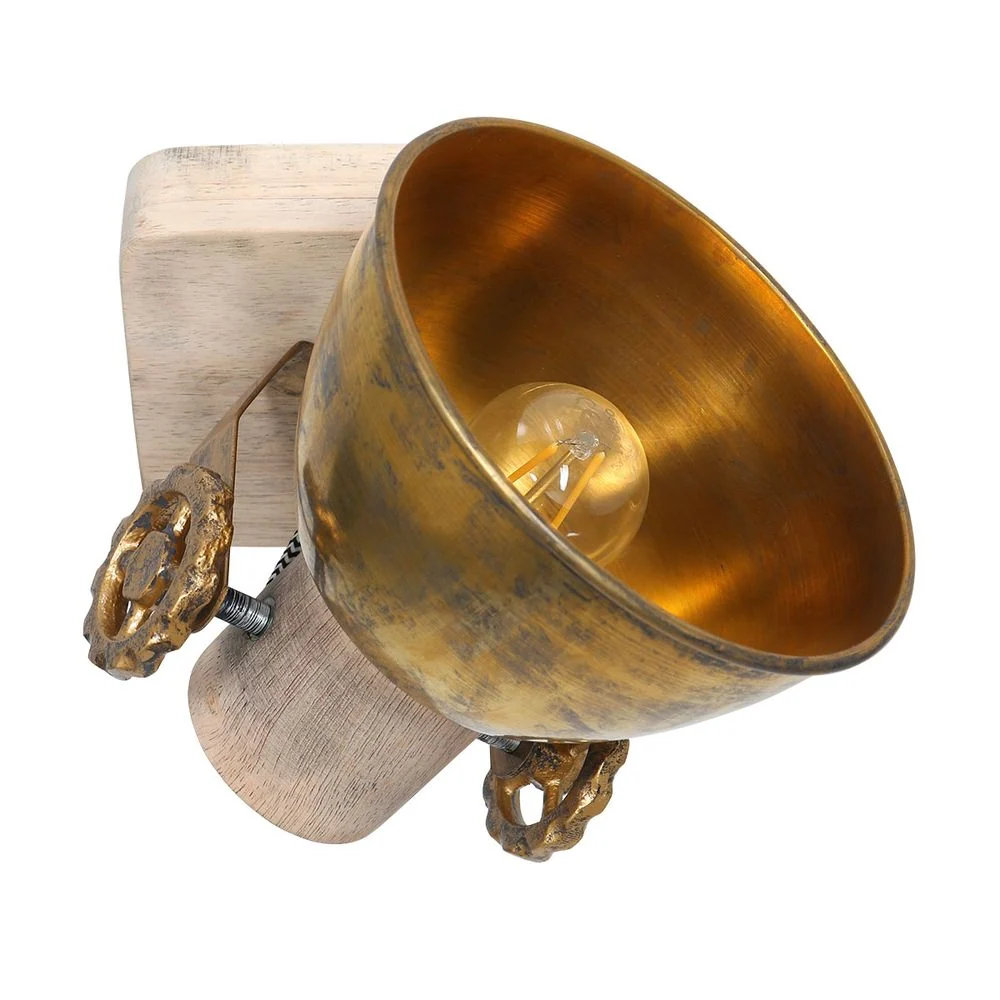 Mexlite Gearwood 1L Deckenstrahler, Metallbronze, E27