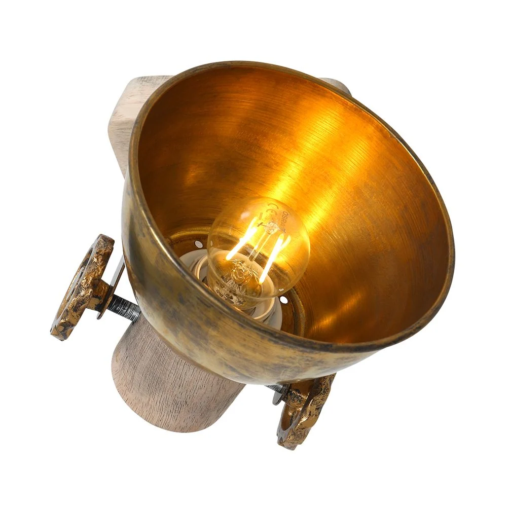 Mexlite Gearwood 1L Deckenstrahler, Metallbronze, E27