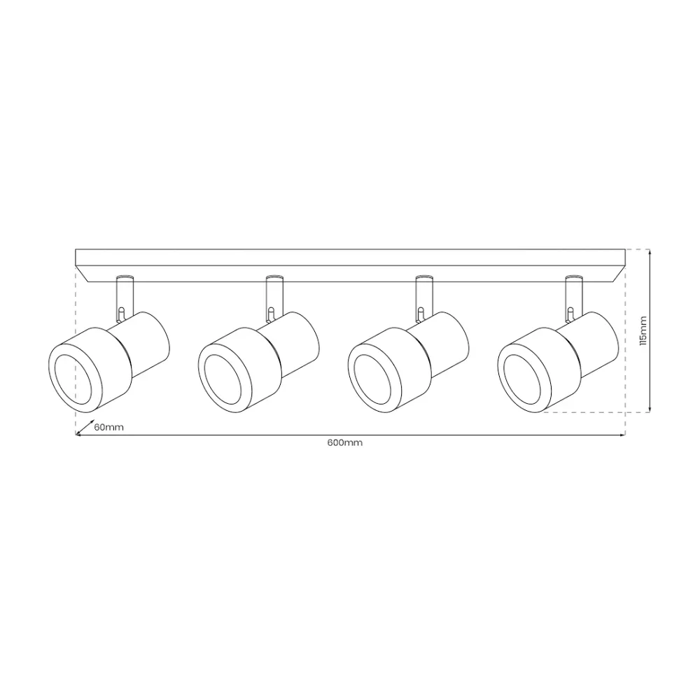 Milagro Cino 4L Deckenleuchte GU10 H 11,5 cm