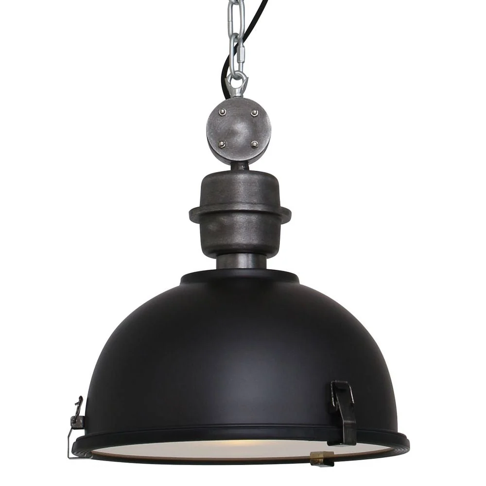 Steinhauer Buckle 1L Pendelleuchte, schwarz, E27, Durchmesser 32 cm
