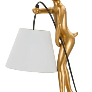Tischlampe Hase Figur Resin Stoff 47cm Glam