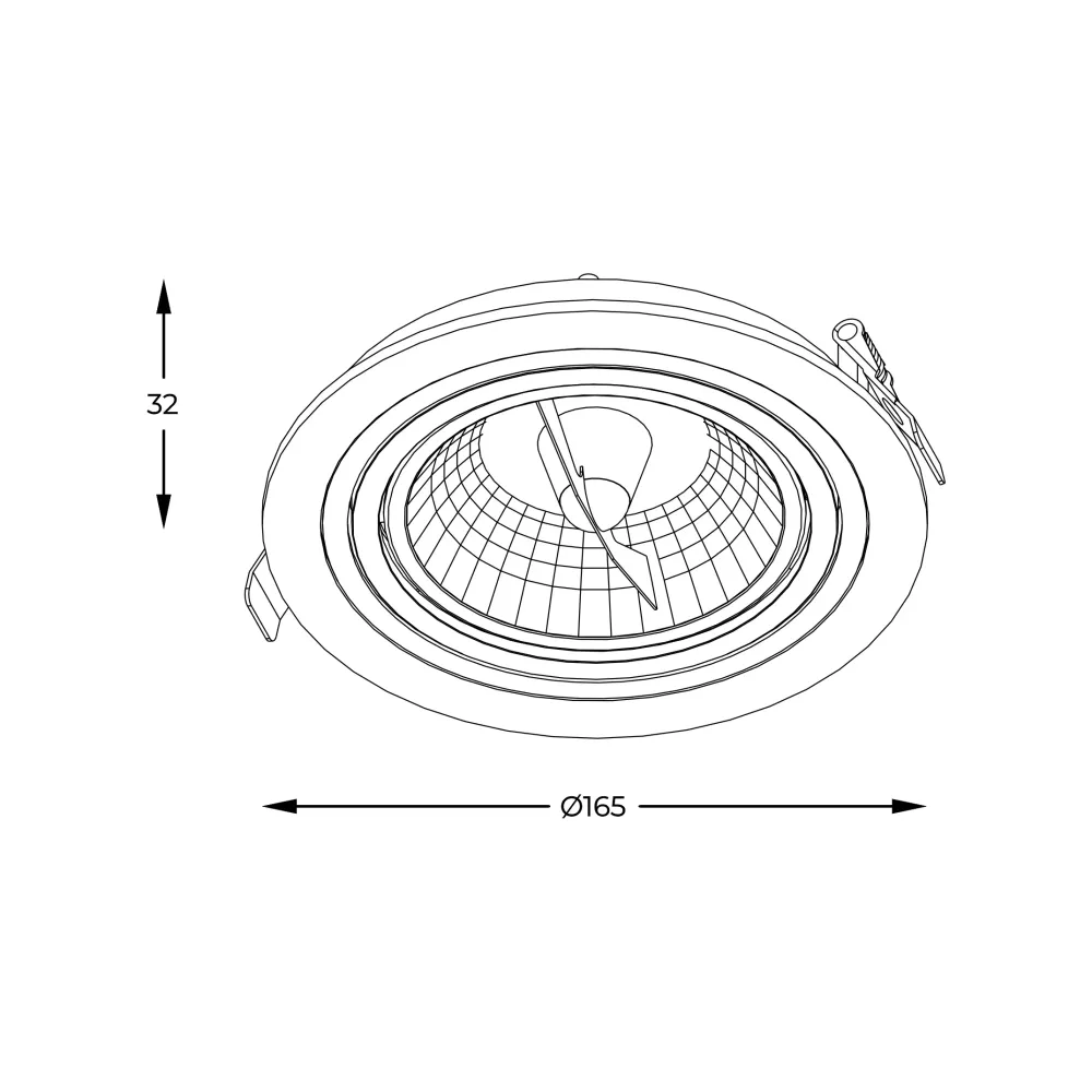 Zumaline Chuck 1L Einbaustrahler GU10, B 16 cm White