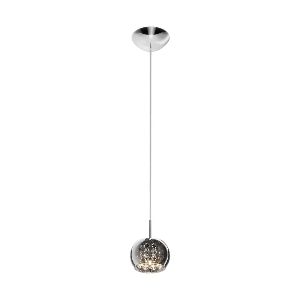Zumaline Crystal 1L Pendelleuchte G9, Chrom, Durchmesser 13 cm