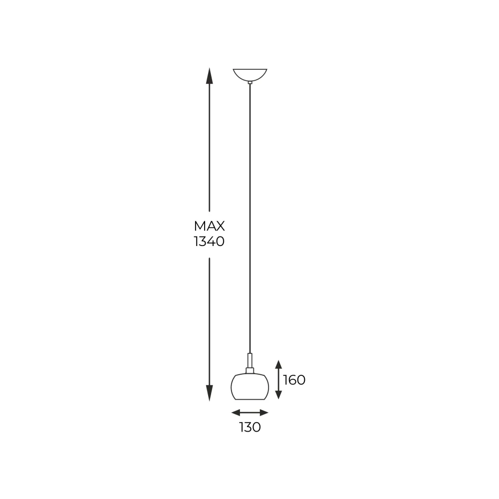 Zumaline Crystal 1L Pendelleuchte G9, Chrom, Durchmesser 13 cm