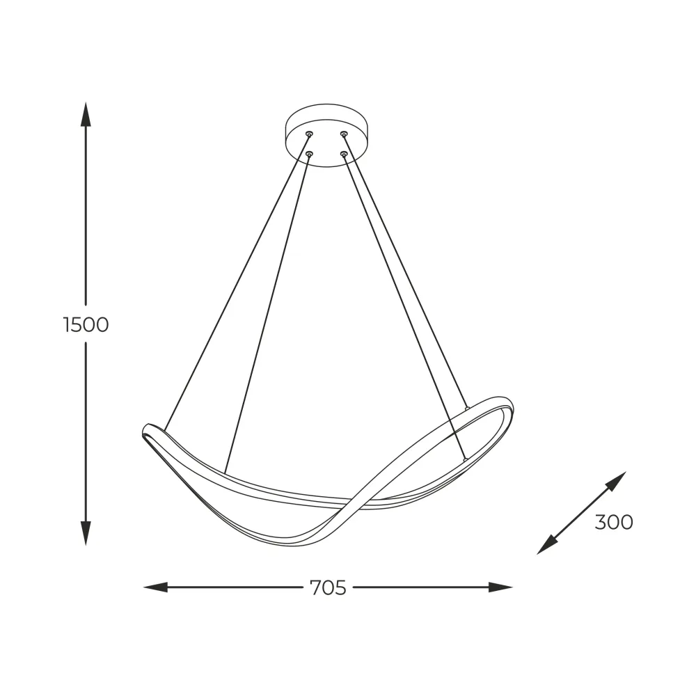 Zumaline Erda 1L Pendelleuchte LED 45W