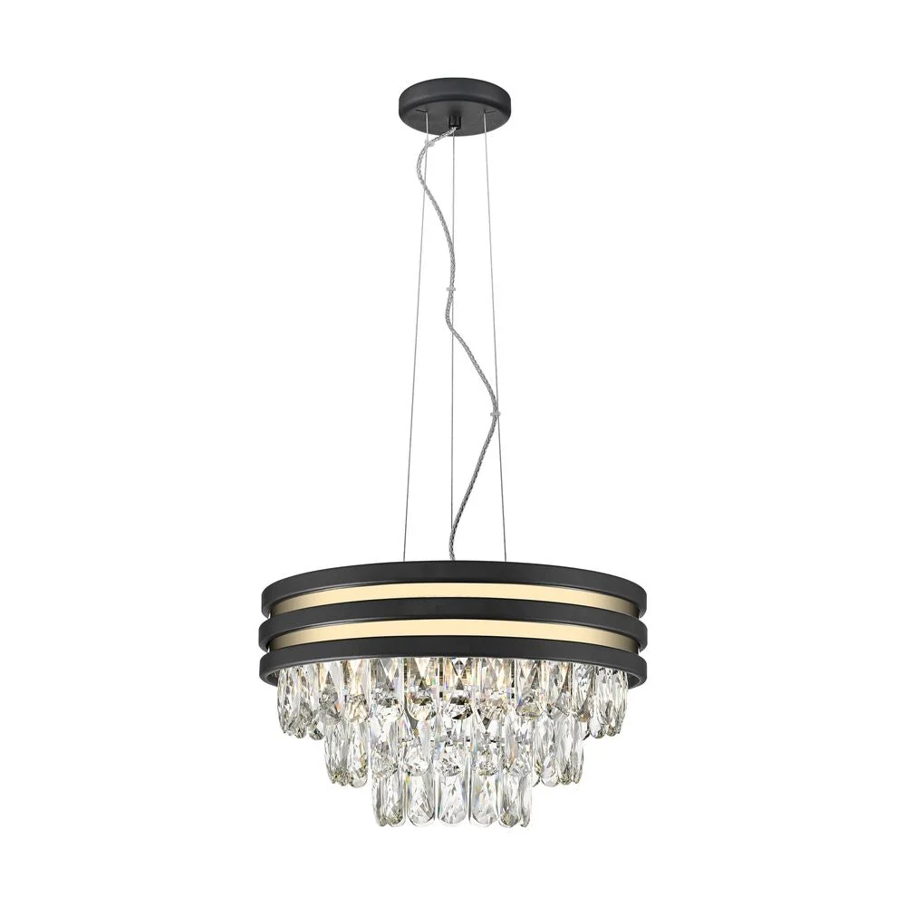 Zumaline Naica 4L Kronleuchter E14 gold/schwarz, D 38cm Gold