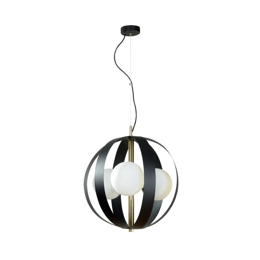 Zumaline Nela 3L Pendelleuchte E14 schwarz, D 40cm