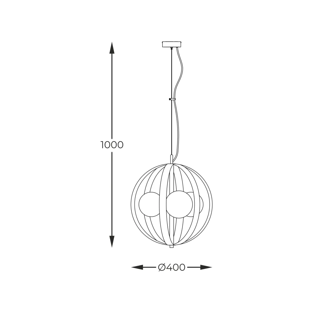 Zumaline Nela 3L Pendelleuchte E14 schwarz, D 40cm