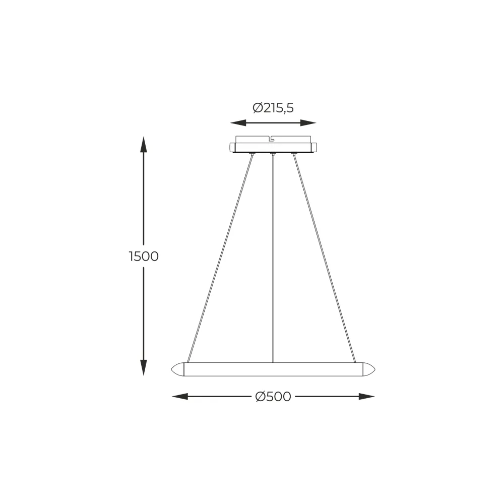 Zumaline Newa 1L Pendelleuchte LED 27,5W 3000K, T 50cm