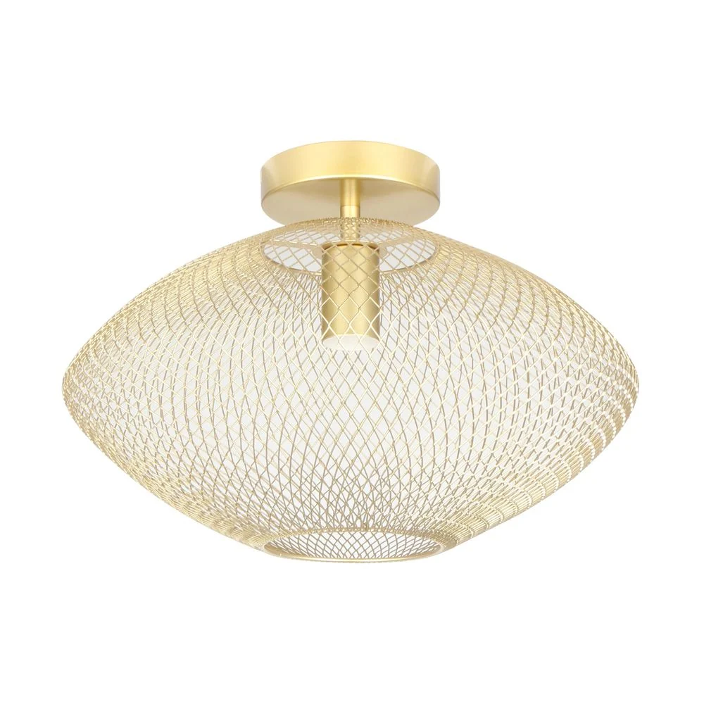Zumaline Orion 1L Deckenleuchte, E27 Metallfassung, Durchmesser 37 cm Gold