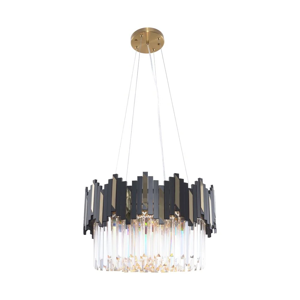 Zumaline Rotta 6L Kronleuchter E14 Metall schwarz D 50cm