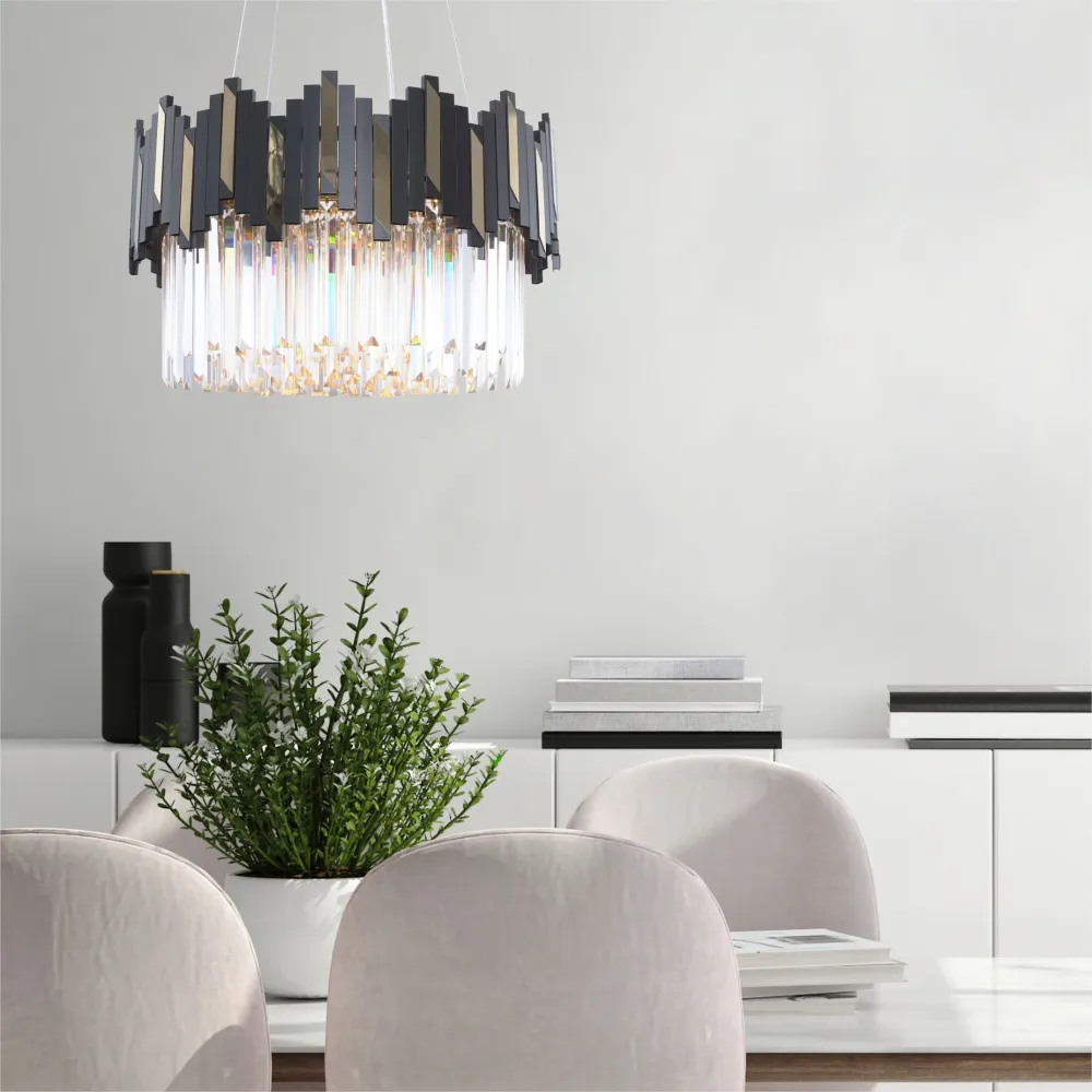 Zumaline Rotta 6L Kronleuchter E14 Metall schwarz D 50cm