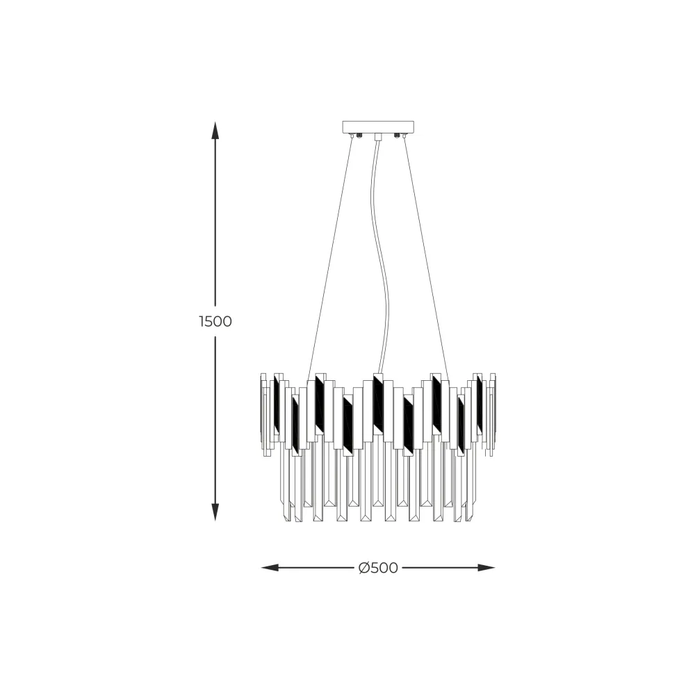 Zumaline Rotta 6L Kronleuchter E14 Metall schwarz D 50cm