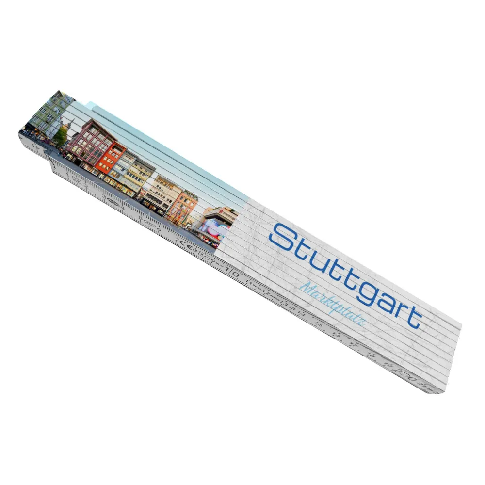 streetline Stuttgart Marktplatz Meterstab aus Holz