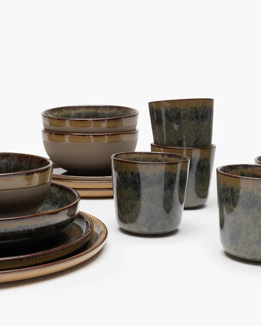 Serax Surface Geschirrset indi gray 24 tlg. Tafelservice designed Sergio Herman