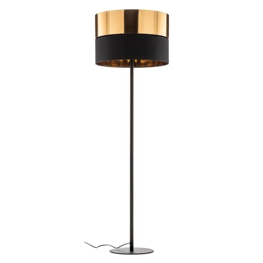 B-Ware Euluna Stehleuchte Hilton, Schwarz/Gold Stehlampe Lampe Leuchte E27 60 W Ip20