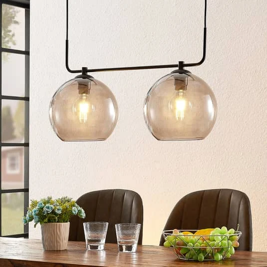 B-Ware Lindby Dasita Hängeleuchte Hängeleuchte Lampe Leuchte Ip20 Rauchglas, Zweiflammi