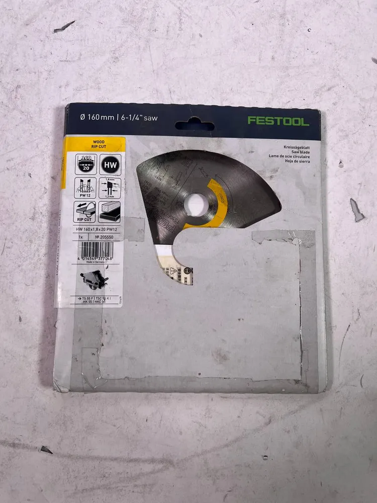Festool Kreissägeblatt Wood Rip Cut HW 160 x 1,8 x 20 mm PW12 ( 205550 ) für Tauchsägen TS 55 F, TSC 55 K & Handkreissägen...