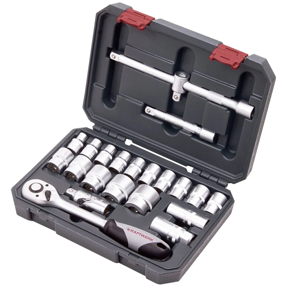 Kraftwerk BASIC LINE 1/2" Umschaltknarre Steckschlüssel-Satz, 22-tlg