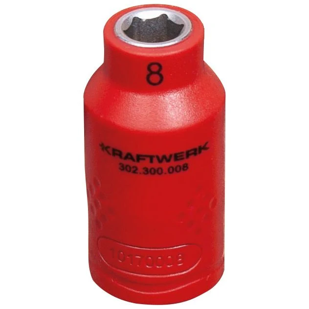 Kraftwerk 3/8" VDE Elektriker Steckschlüsseleinsatz Aussen Sechskant 8 mm
