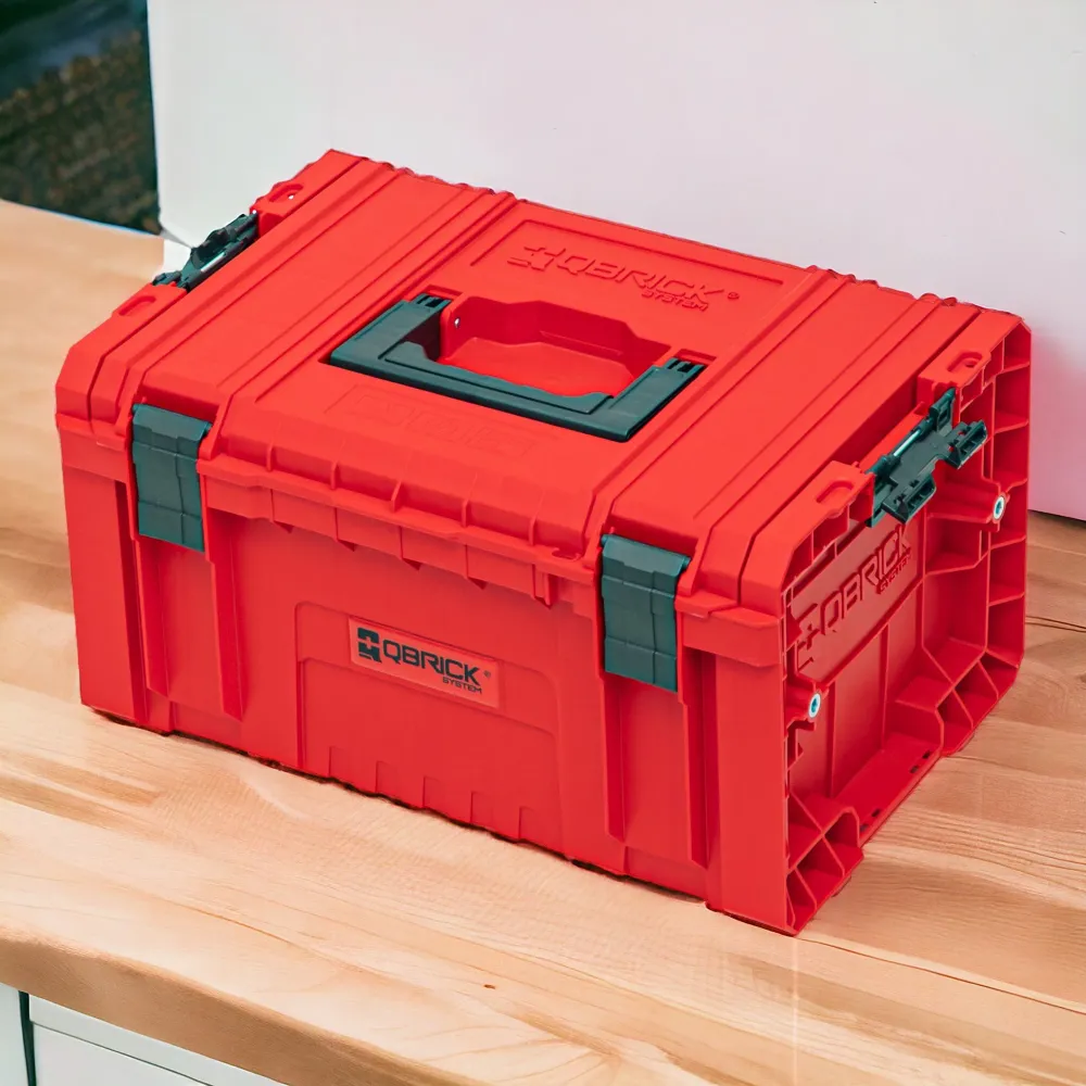 Qbrick System PRO Toolbox 2.0 RED ULTRA HD Custom Werkzeugkoffer 450 x 260 x 240 mm 19 l stapelbar IP54 mit 3 Fächern und...