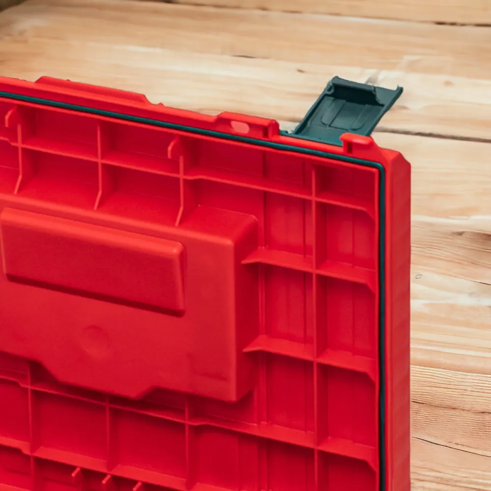 Qbrick System PRO Toolbox 2.0 RED ULTRA HD Custom Werkzeugkoffer 450 x 260 x 240 mm 19 l stapelbar IP54 mit 3 Fächern und...