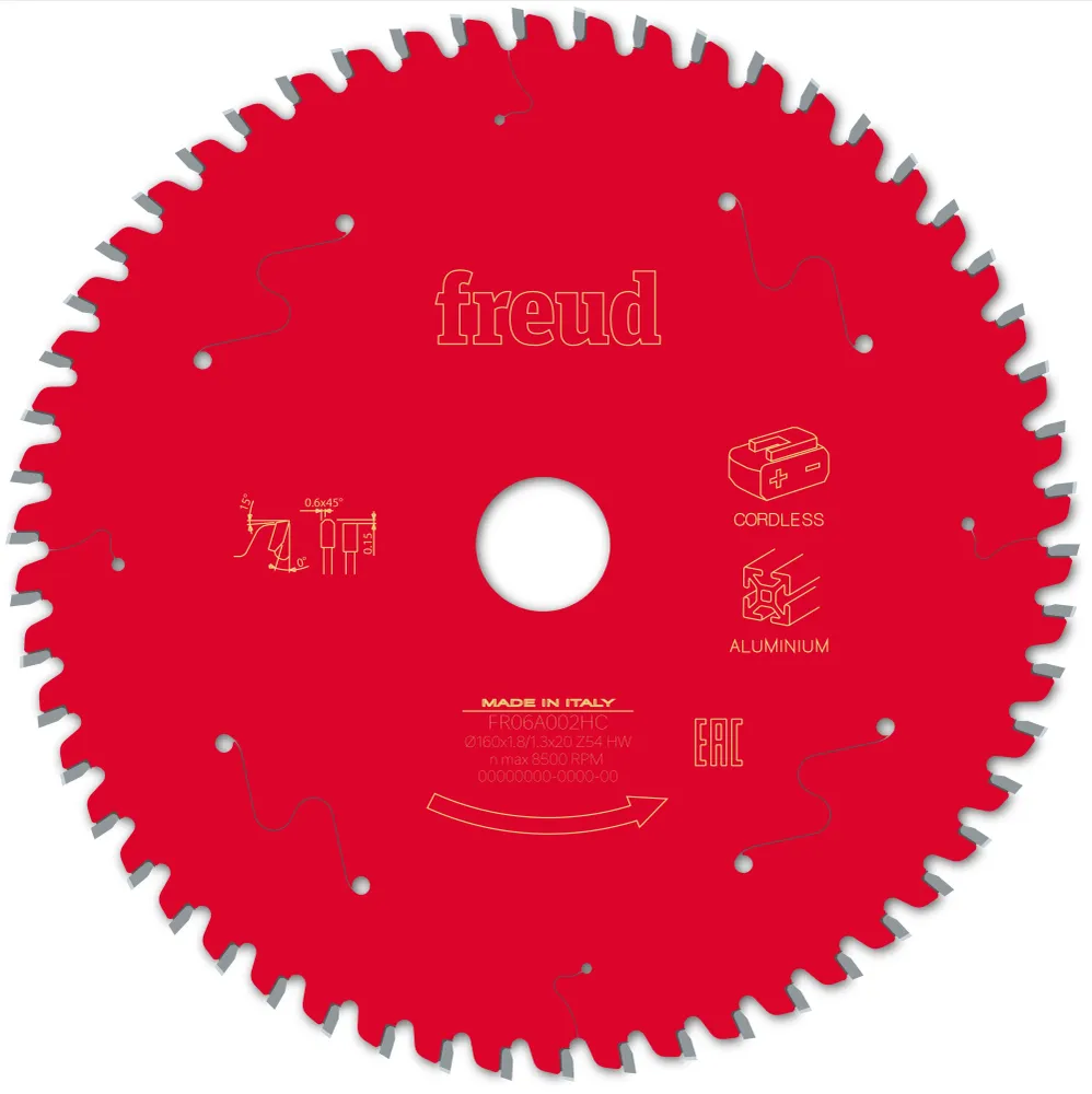 Sägeblatt D160.0x1.80/1.30x20.00 - Z54 FT (Flach - Tarpezzahn)