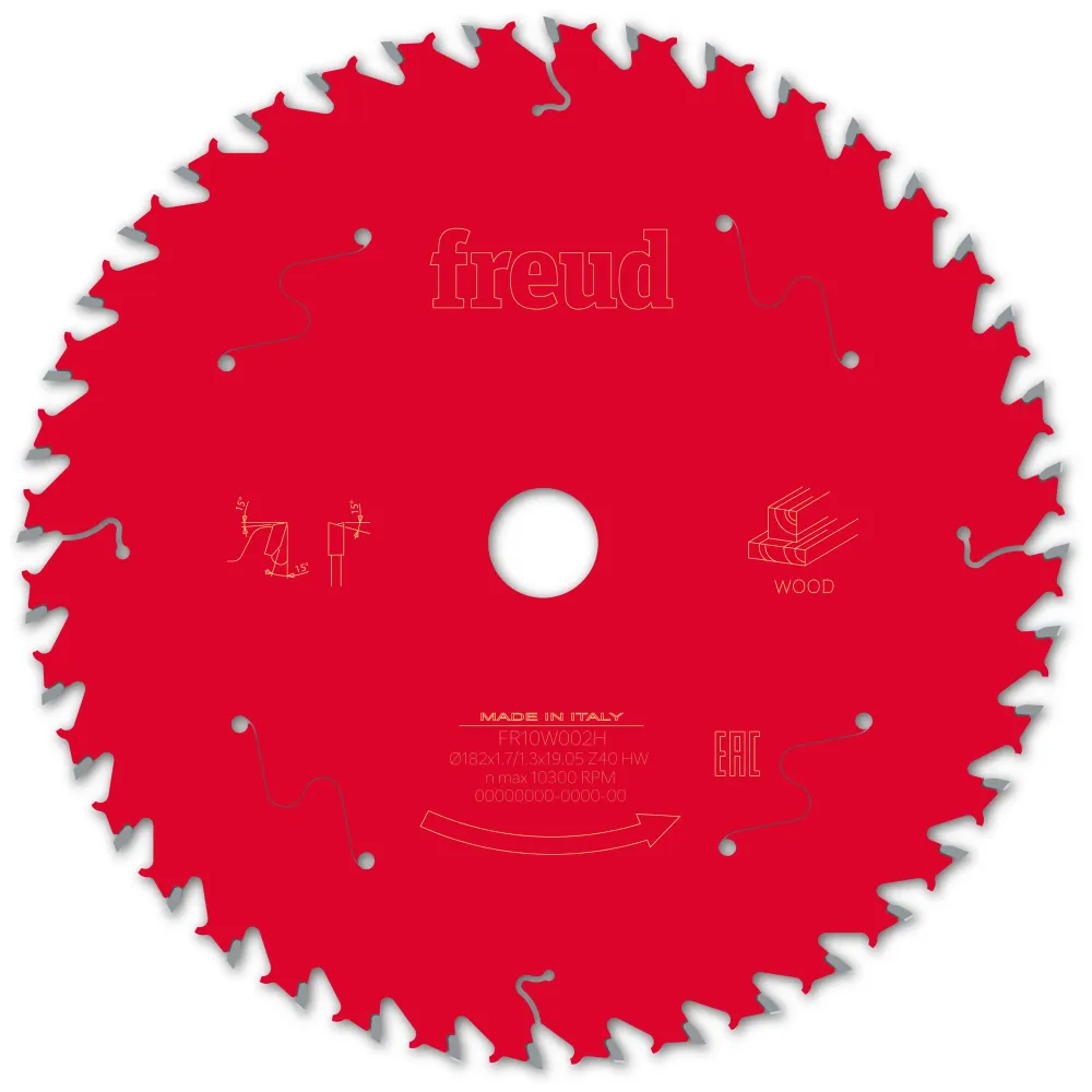 Sägeblatt D182.0x1.70/1.30x19.05 - Z40 WZ (Wechselzahn)