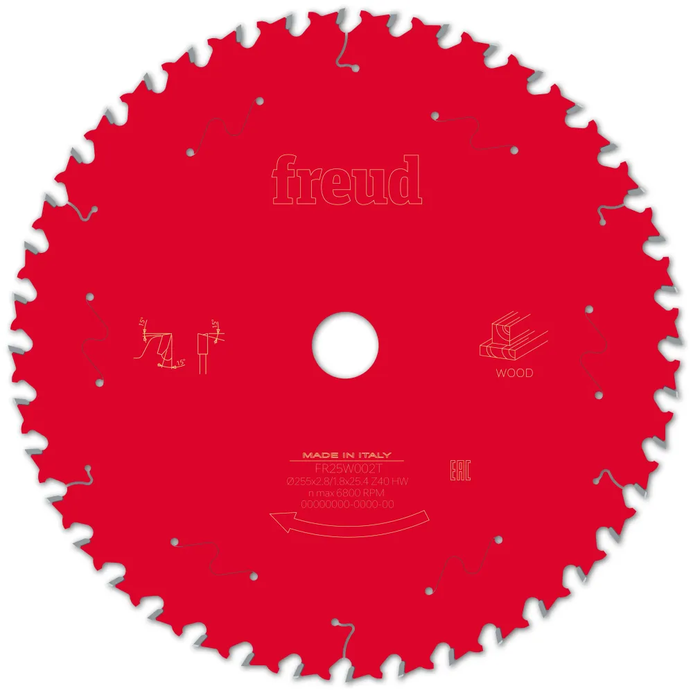Sägeblatt D255.0x2.80/1.80x25.40 - Z40 WZ (Wechselzahn)