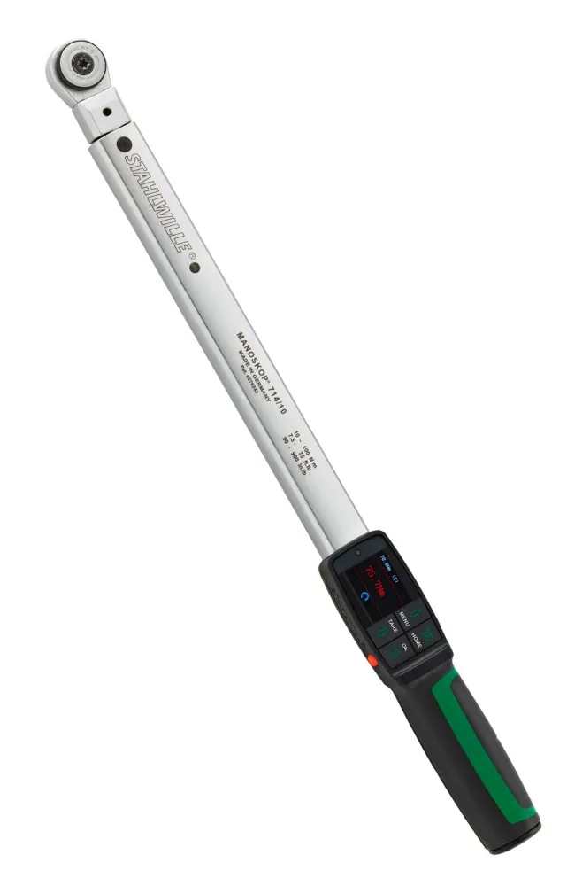 STAHLWILLE 714R/10 Drehwinkel Drehmomentschlüssel MANOSKOP® mit Einsteckwerkzeug Umschaltknarre - 96501010