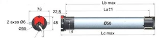 Verkabelter elektronischer Motor SIMU T5 AUTO – Ø50 mm – 20 Nm – 17 U/min