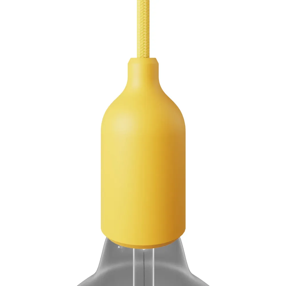Silikonfassung E26 Kit mit versteckter Kabelklemme – Gelb