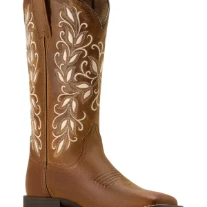 Damen Round Up Holly Westernstiefel mit breiten Square Toe Pearl 41