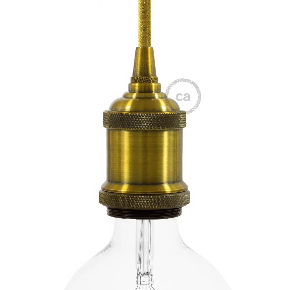 E27-Fassungskit aus Vintage-Aluminium – Messing