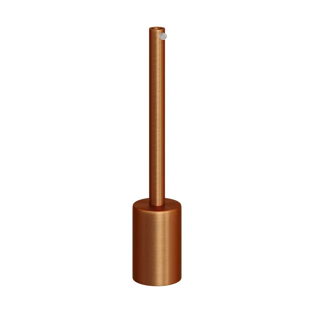 E27-Fassungs-Kit, zylindrisch aus Metall, mit 15 cm Zugentlastung – Satiniertes Kupfer