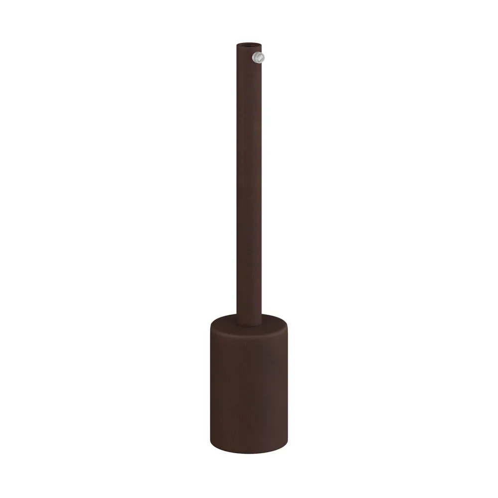 E27-Zylinderlampenfassung-Kit aus Metall mit 15 cm Kabelklemmstück – Dunkelbraun lackiert