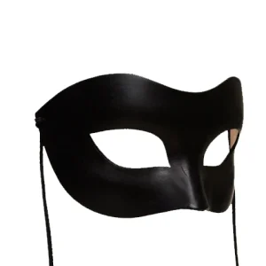 Ledermaske aus schwarzem Leder