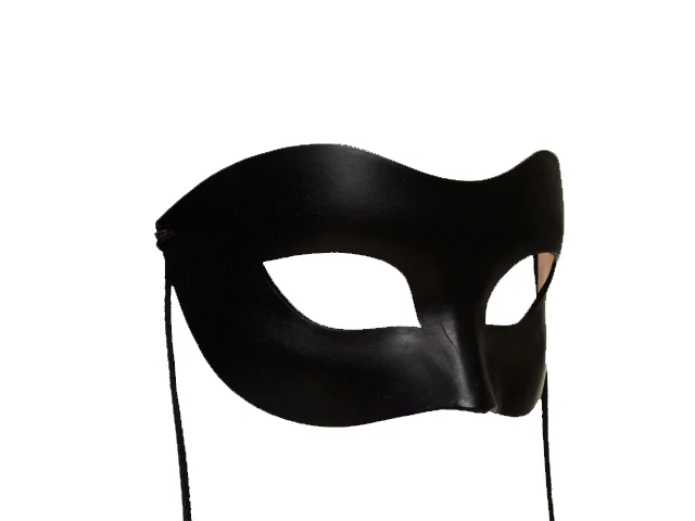 Ledermaske aus schwarzem Leder