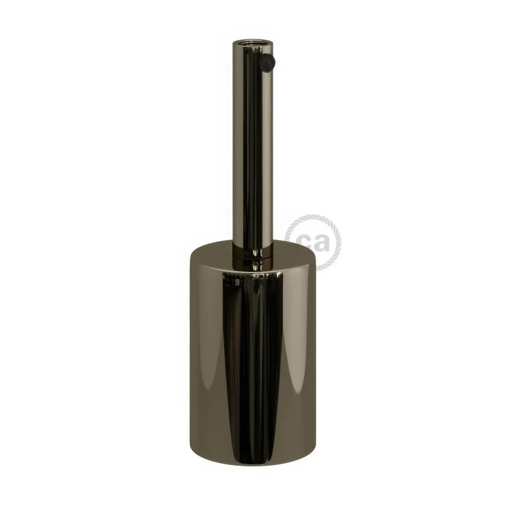 Metall-Fassungsset UL E26 zylindrisch mit 7 cm Zugentlastung – Black Pearl