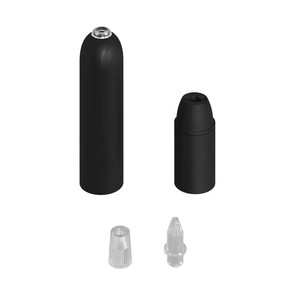 P-Light, UL E12 Metallfassungs-Kit mit versteckter Zugentlastung – Schwarz