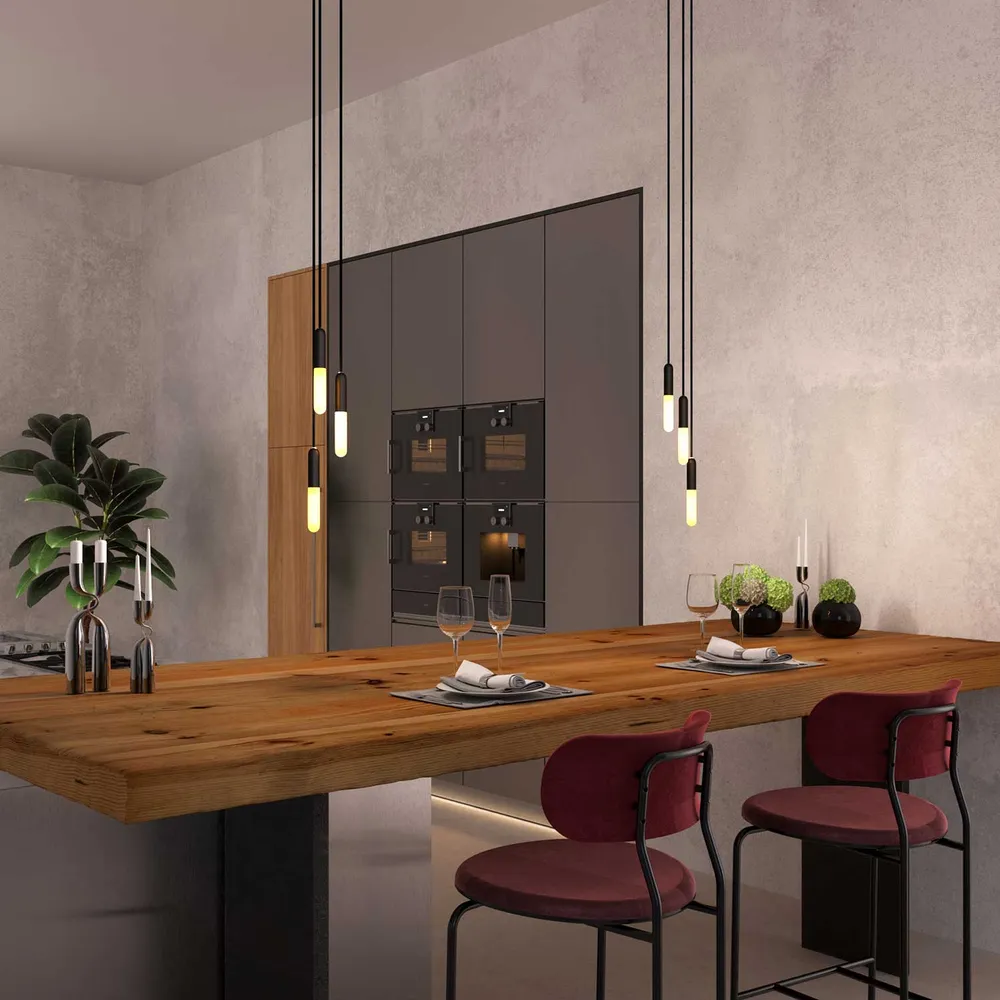 P-Light, UL E12 Metallfassungs-Kit mit versteckter Zugentlastung – Schwarz