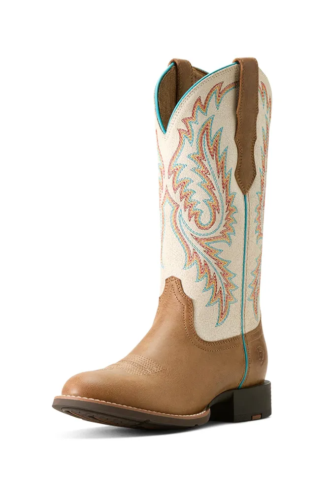 Round Up StretchFit Damen Westernstiefel Sandstorm/Distressed Ivory 37