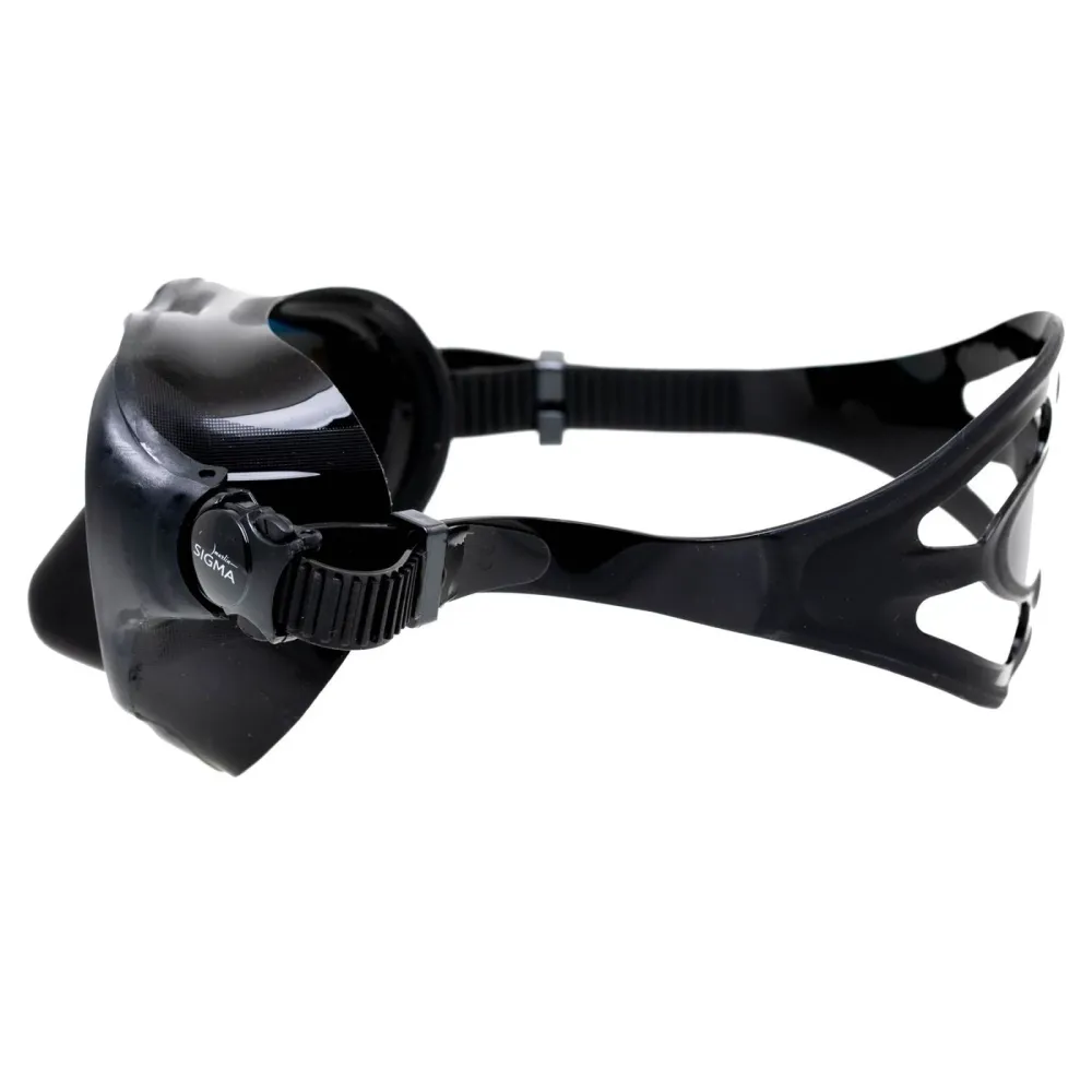 Spearfishing-Maske Sigma Schwarz mit gelb-verspiegelten Gläsern Marlin 213638