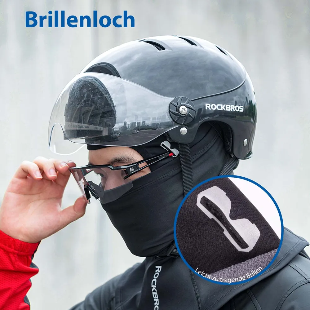 Sturmhaube winddichte Unterhelmmütze aus warmem Fleece Schwarz ROCKBROS