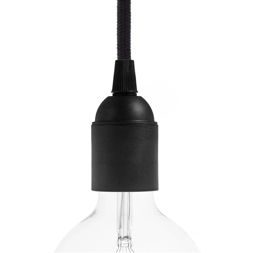 Thermoplastische E26-Lampenfassung mit glatter Oberfläche – Schwarz
