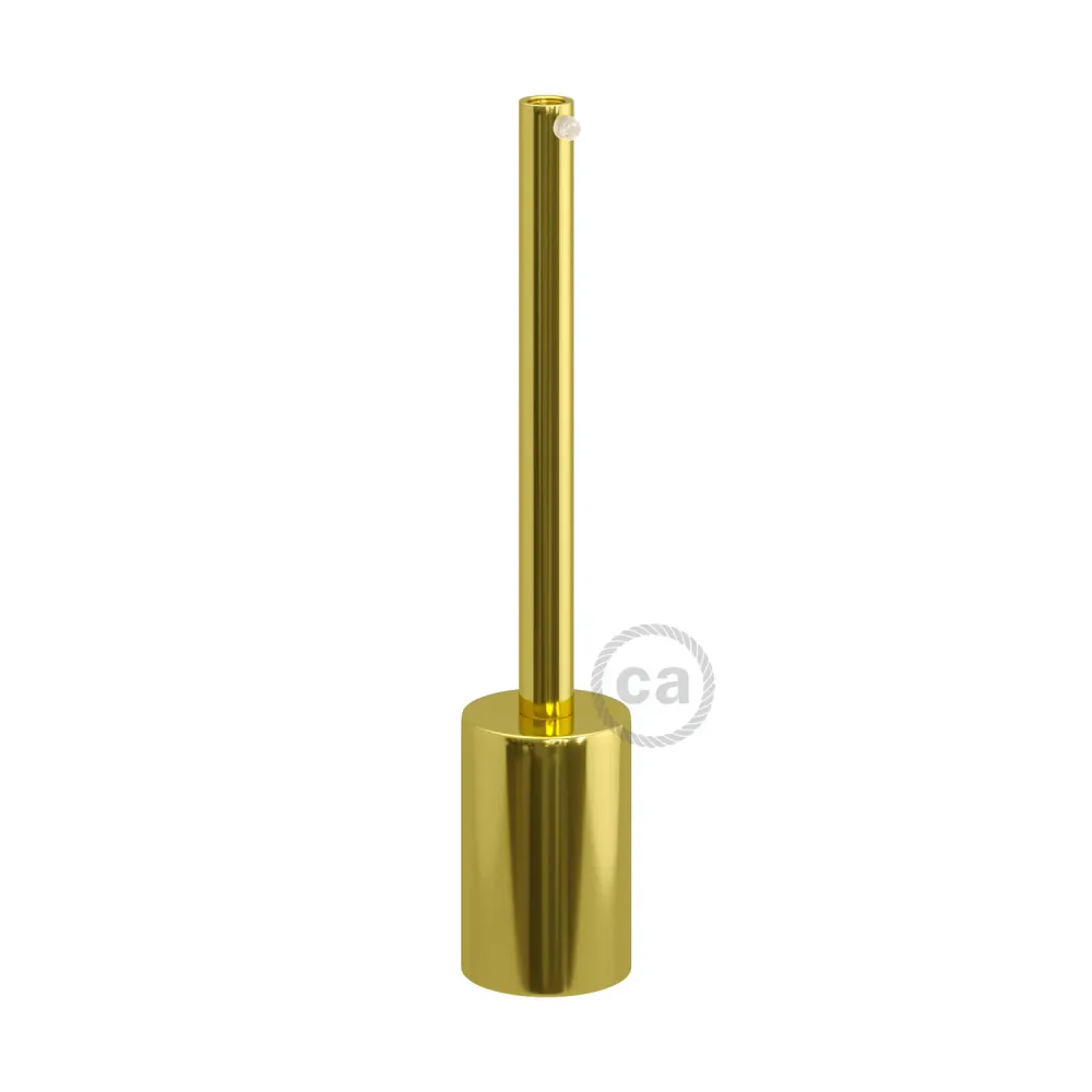 Zylindrischer E27-Lampensockel aus Metall mit 15 cm Zugentlaster – Messing