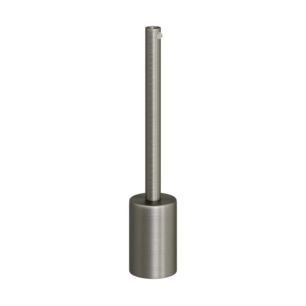 Zylindrisches Metallfassungsset UL E26 mit 15 cm Zugentlastung – gebürstetes Titan